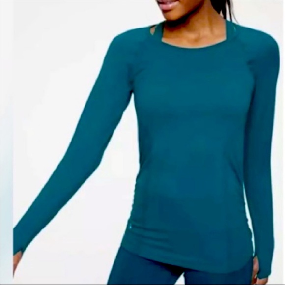 Athleta Tops - Athleta Speedlight Top Long Sleeve Moisture Wicking Coastal Teal XS